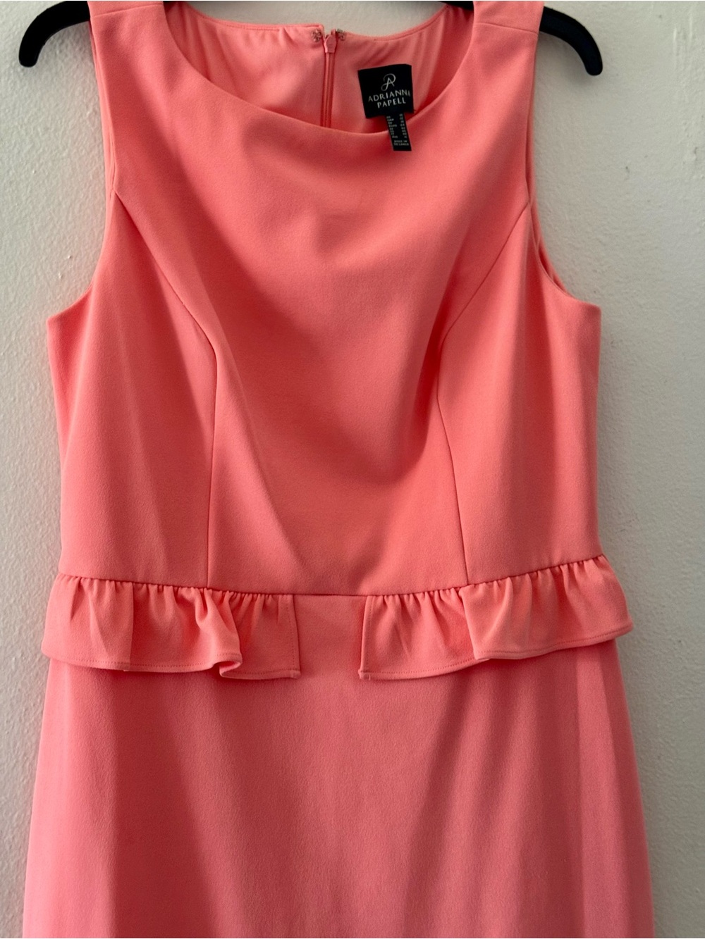 Adrianna Papell Coral Sleeveless Peplum Shift Dress - Picture 3 of 5